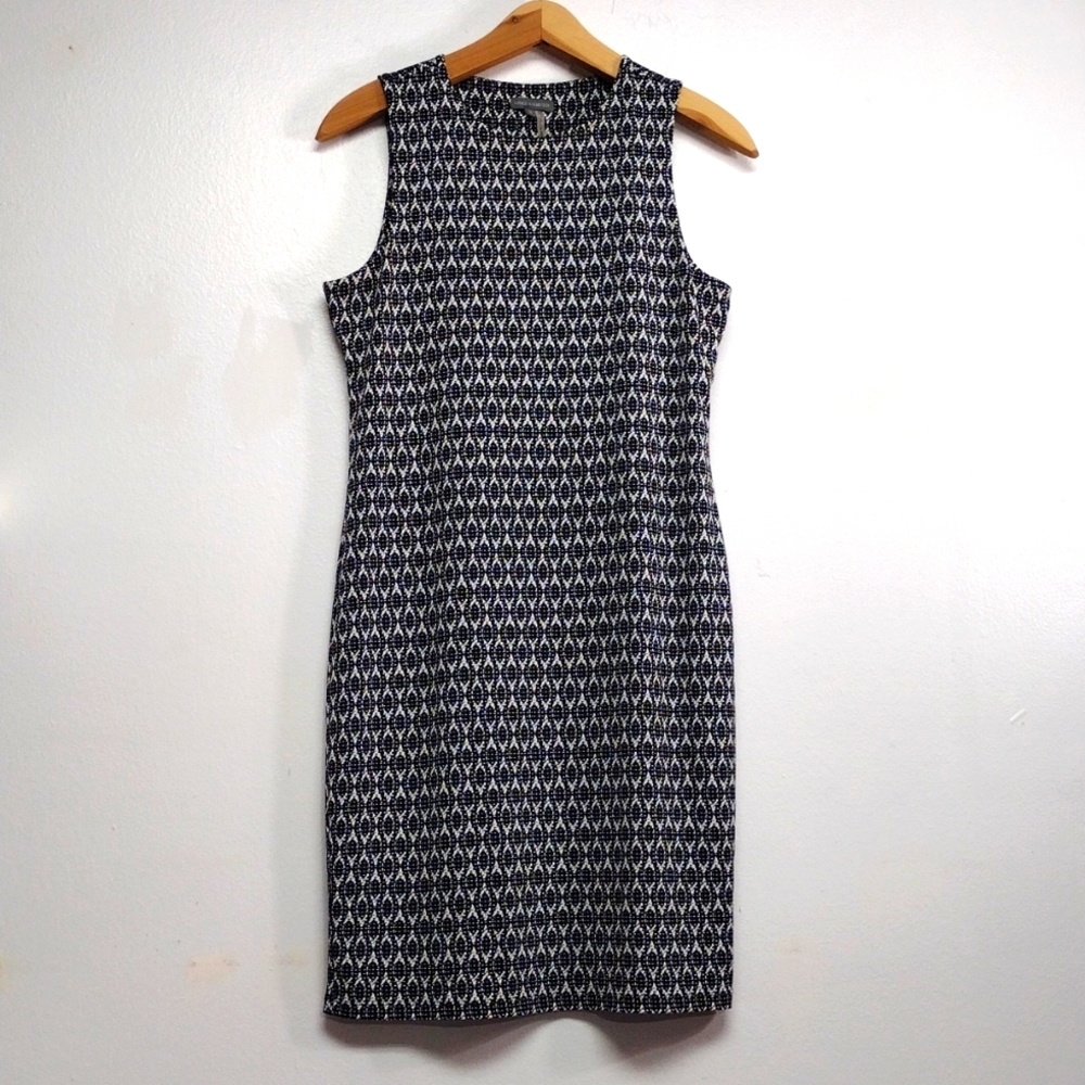 Vince Camuto Black and White Abstract Shift Dress